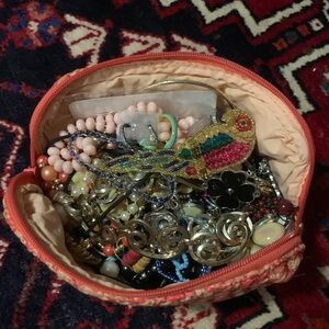 Jewelry Bundle in a Makeup Bag